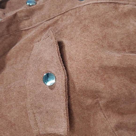 Rust corduroy button up/belted shirt dress - Picture 5 of 8